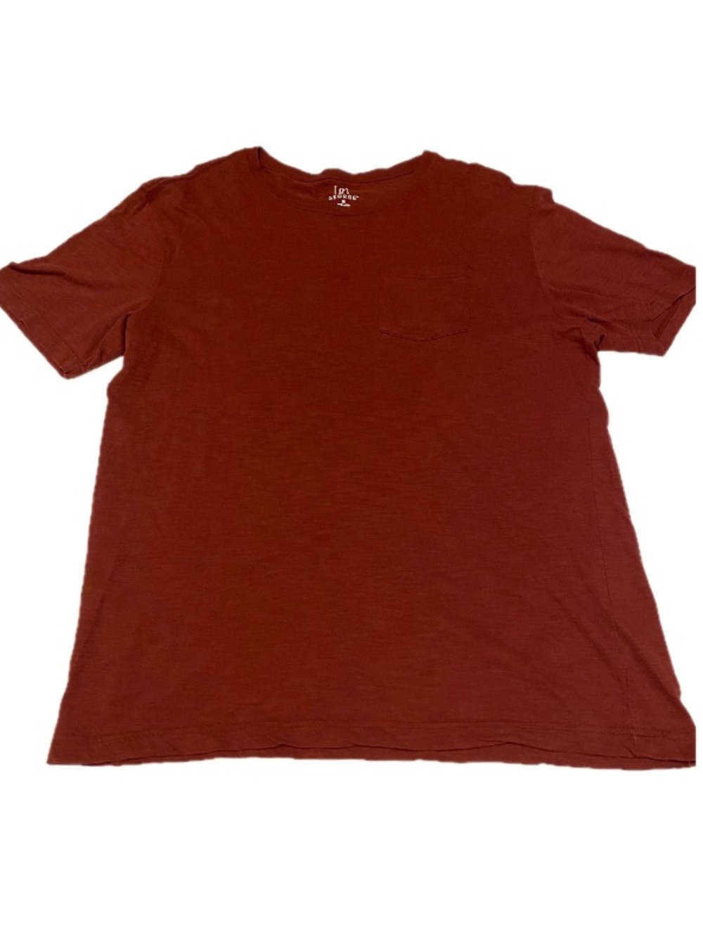George Men’s Medium Red Short Sleeve Casual Tee with Chest Pocket 100% Cotton